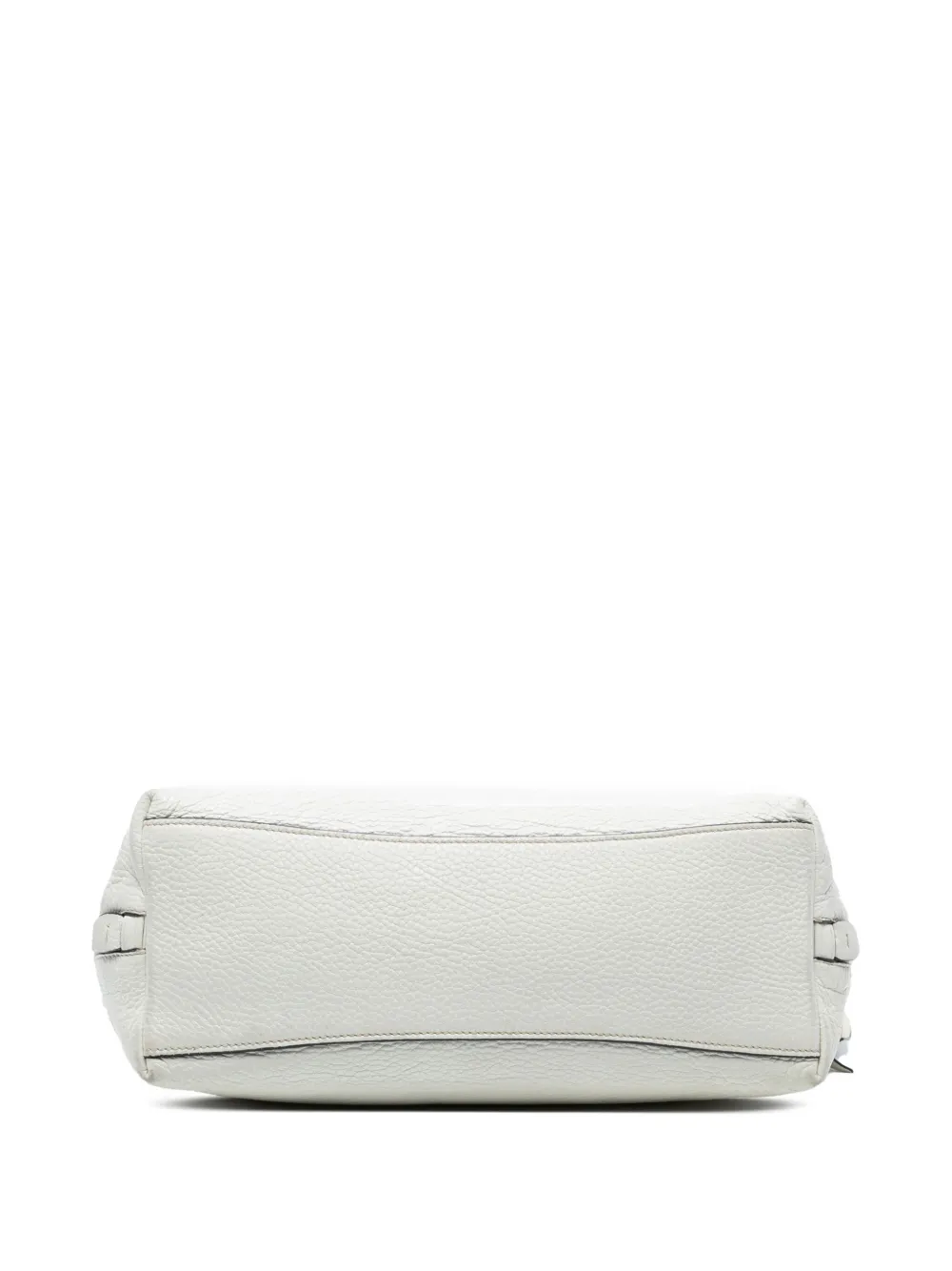 Pre-owned Prada 2000-2025 Vitello Daino Side Zip Tote Bag In White