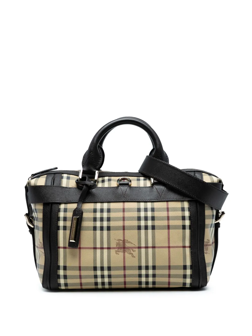 Burberry Pre-Owned 2000-2017 ヘイマーケットチェック コーテッドキャンバス トップハンドル サッチェルバッグ - Burberry Pre-Owned 2000-2017 ヘイマーケットチェック コーテッドキャンバス トップハンドル サッチェルバッグ -