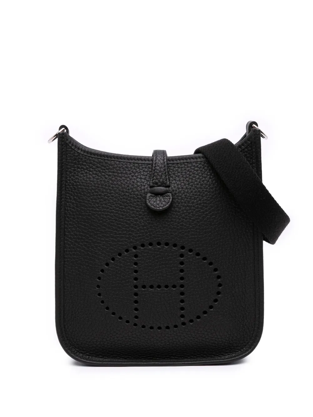 Pre-owned Hermes 2024 Clemence Evelyne Tpm Crossbody Bag In Black
