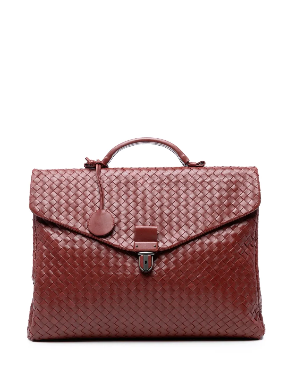 Bottega Veneta Pre-Owned 2012-2025 ナッパ イントレチャート ブリーフケース ビジネスバッグ - レッド Bottega Veneta Pre-Owned 2012-2025 ナッパ イントレチャート ブリーフケース ビジネスバッグ - レッド