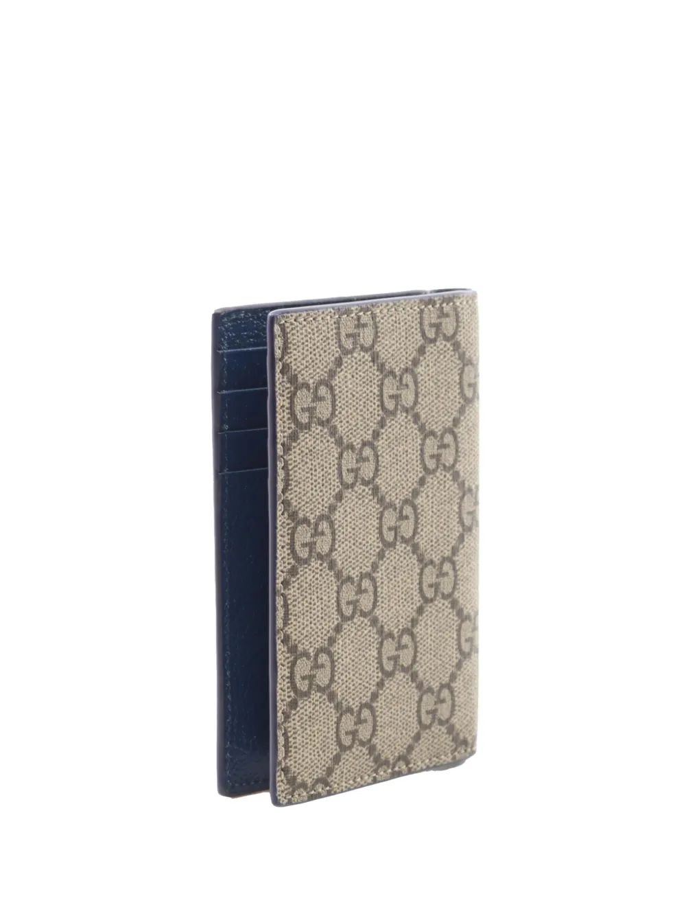 Pre-owned Gucci 2016-2025 Gg Supreme Long Case Card Holder In Brown