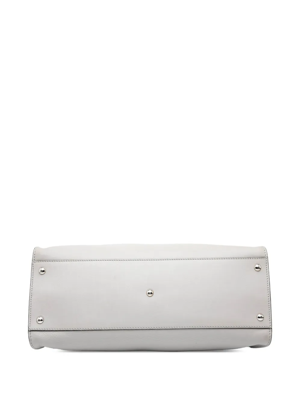 Pre-owned Fendi 2000-2010 Large Leather Peekaboo Satchel In Gray