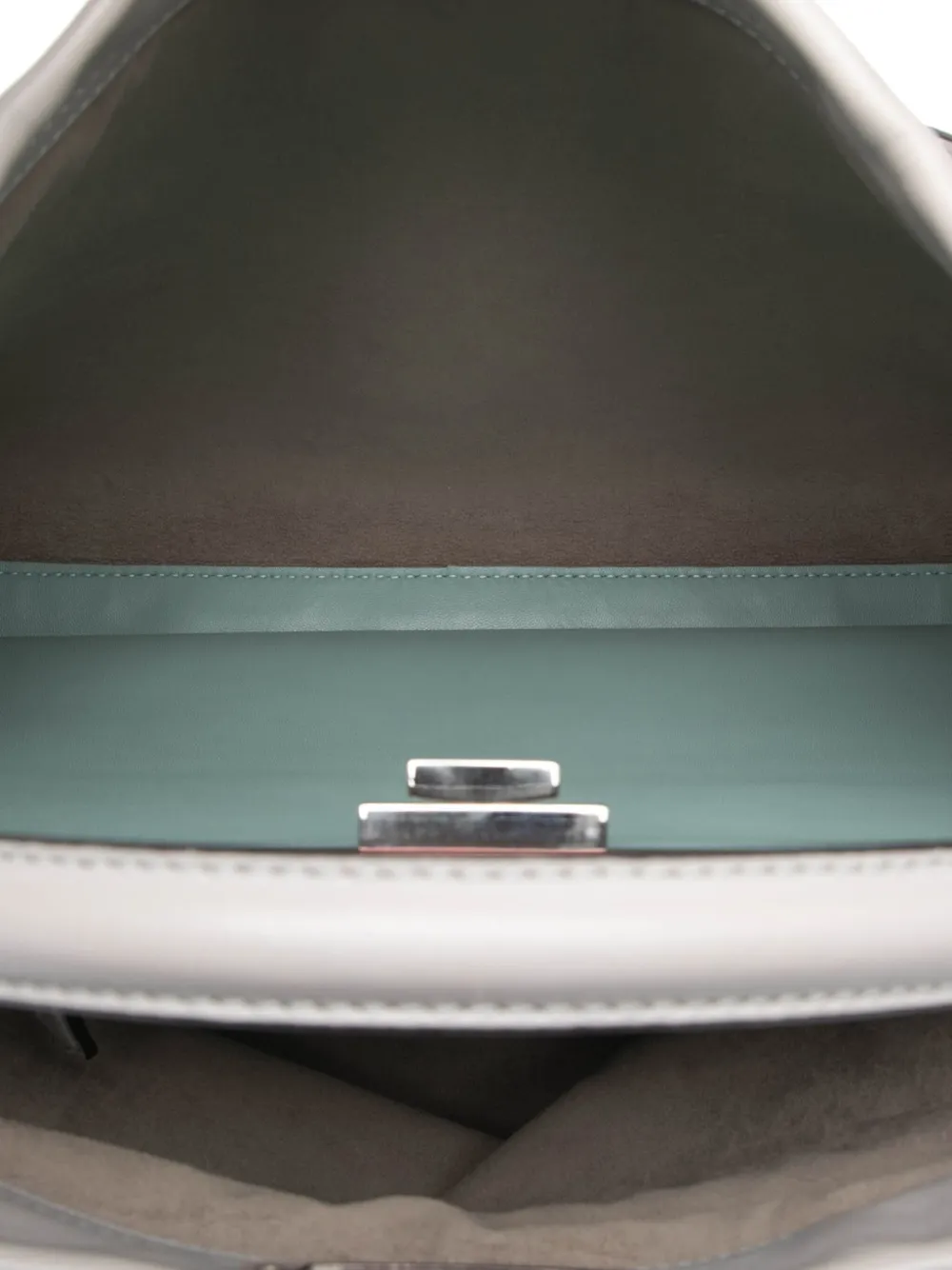 Pre-owned Fendi 2000-2010 Large Leather Peekaboo Satchel In Gray