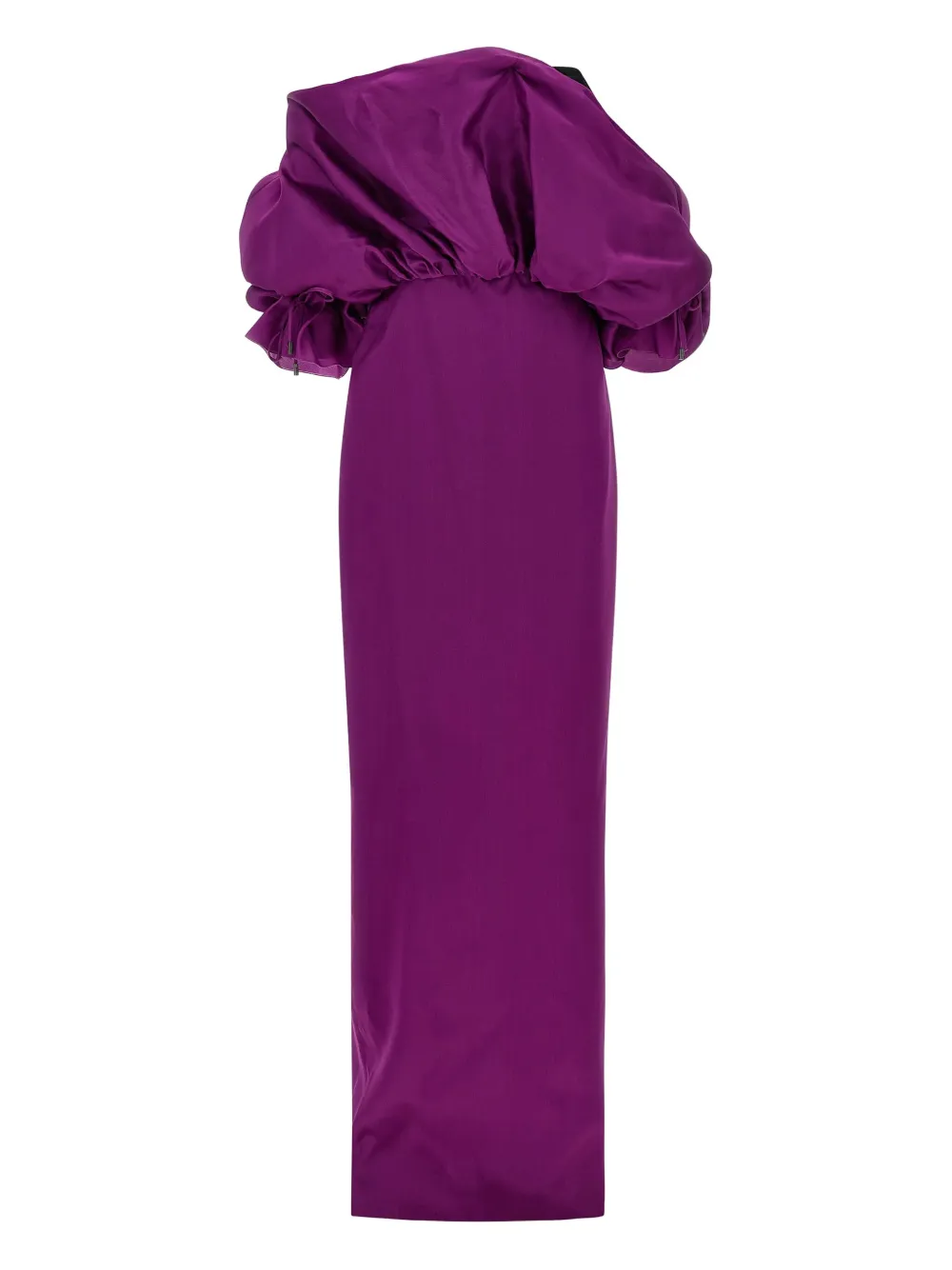 Tom Ford Ruffled Off-shoulder Maxi Dress In Purple