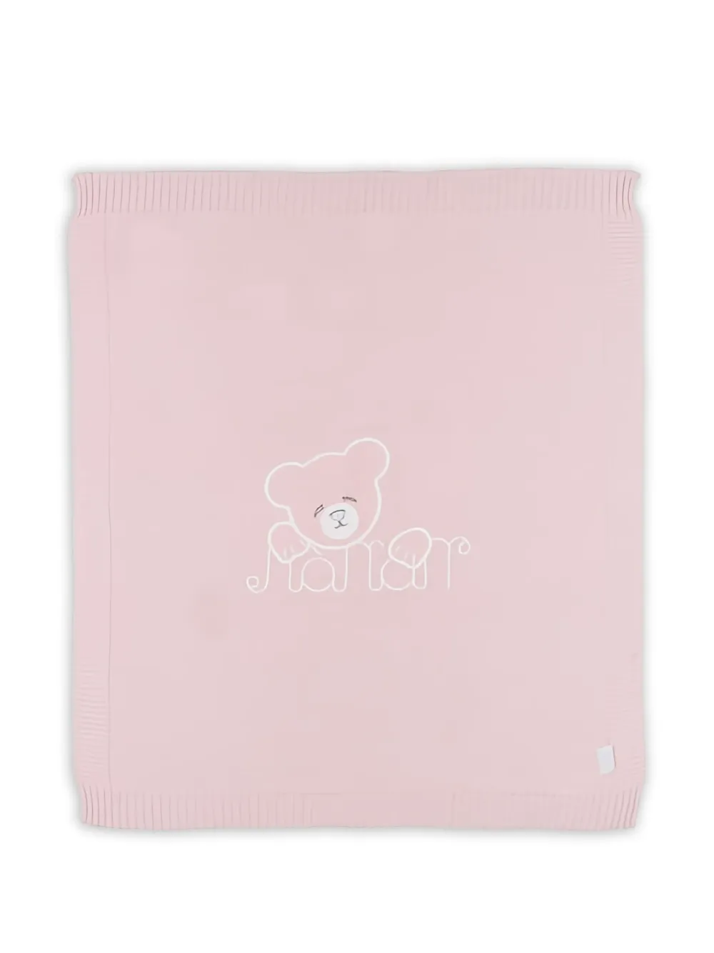 NANAN teddy bear-embroidered blanket - Roze