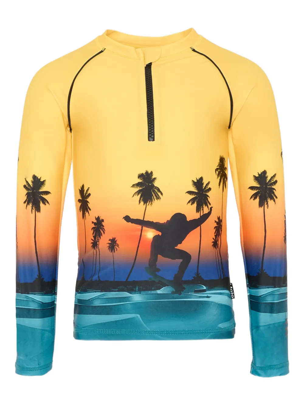 Molo Zip-up Graphic Sun Top In Multi