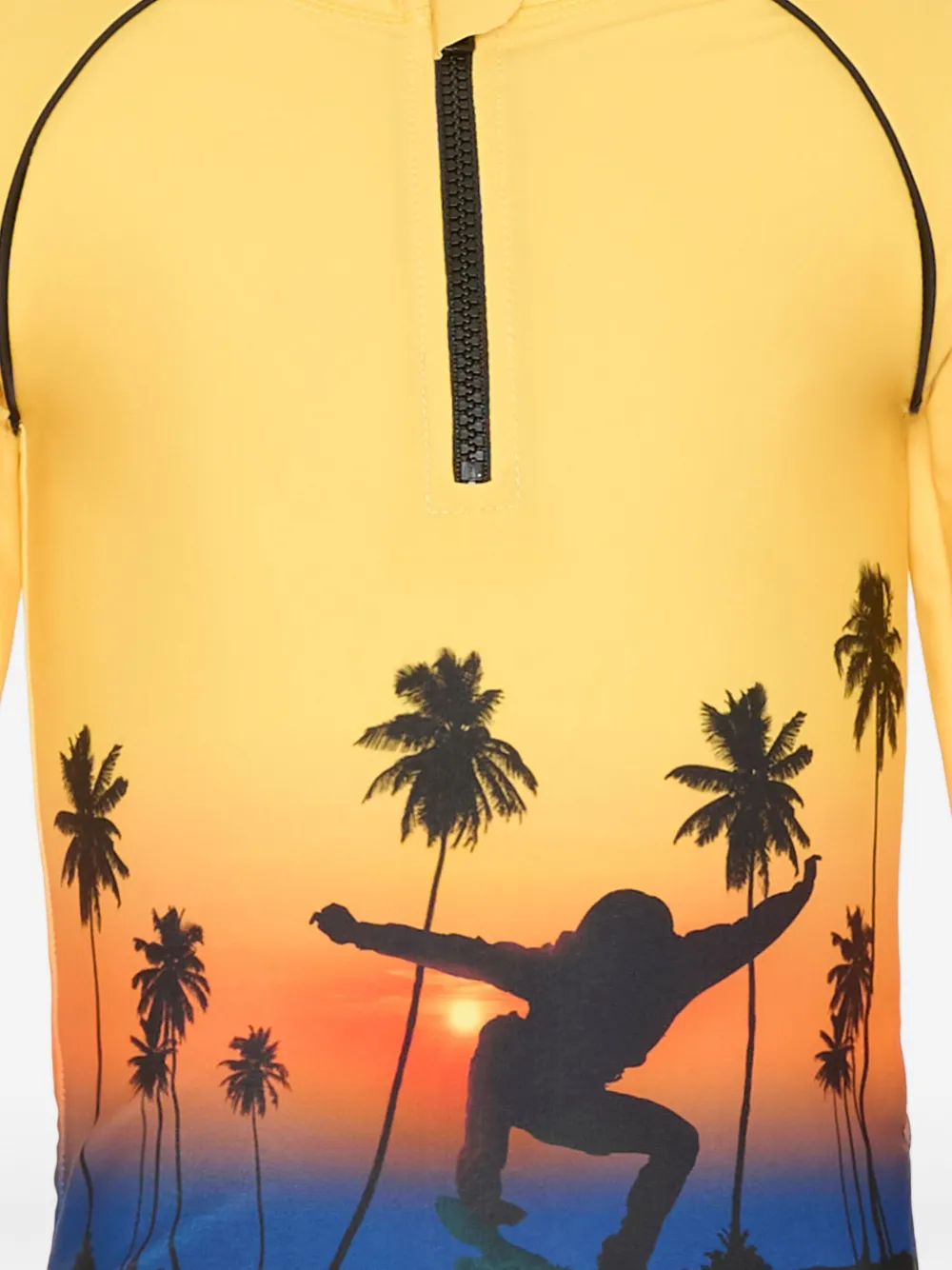 Molo Top met grafische zonprint en rits Geel