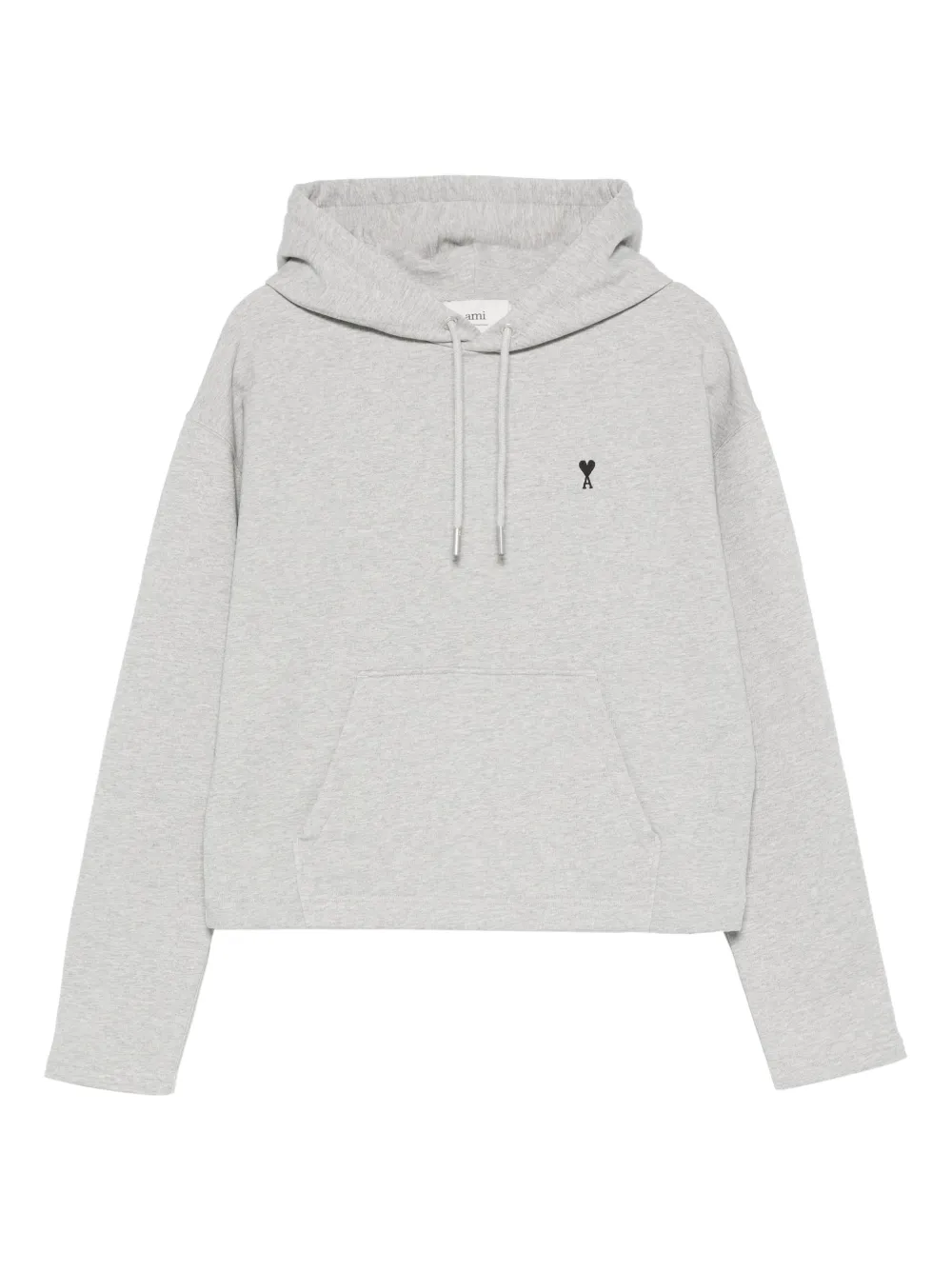 AMI Paris drawstring embroidered hoodie - Grey