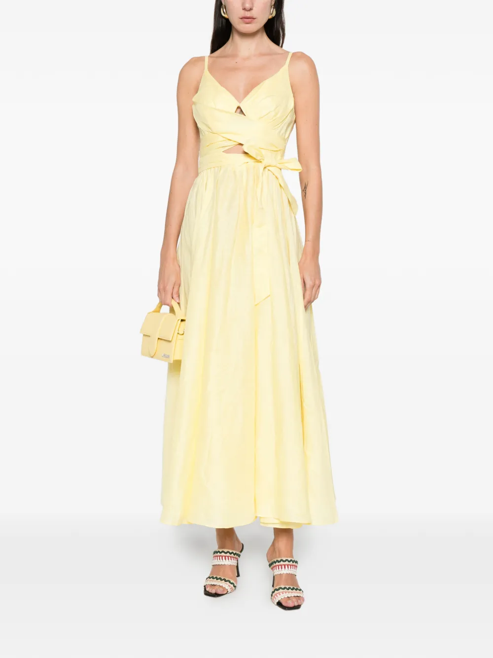 ZIMMERMANN tie-waist midi dress - Geel