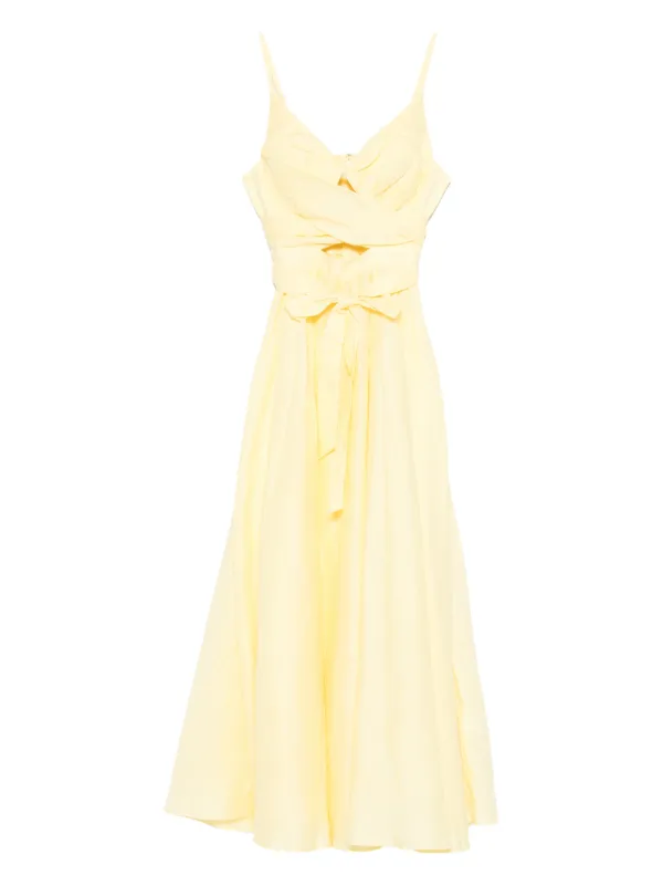 ZIMMERMANN tie-waist Midi Dress | Yellow
