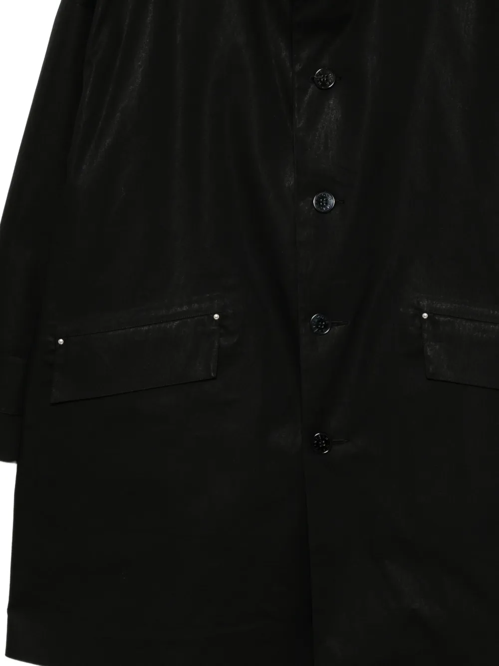 Mackintosh Button-up Coat In Black