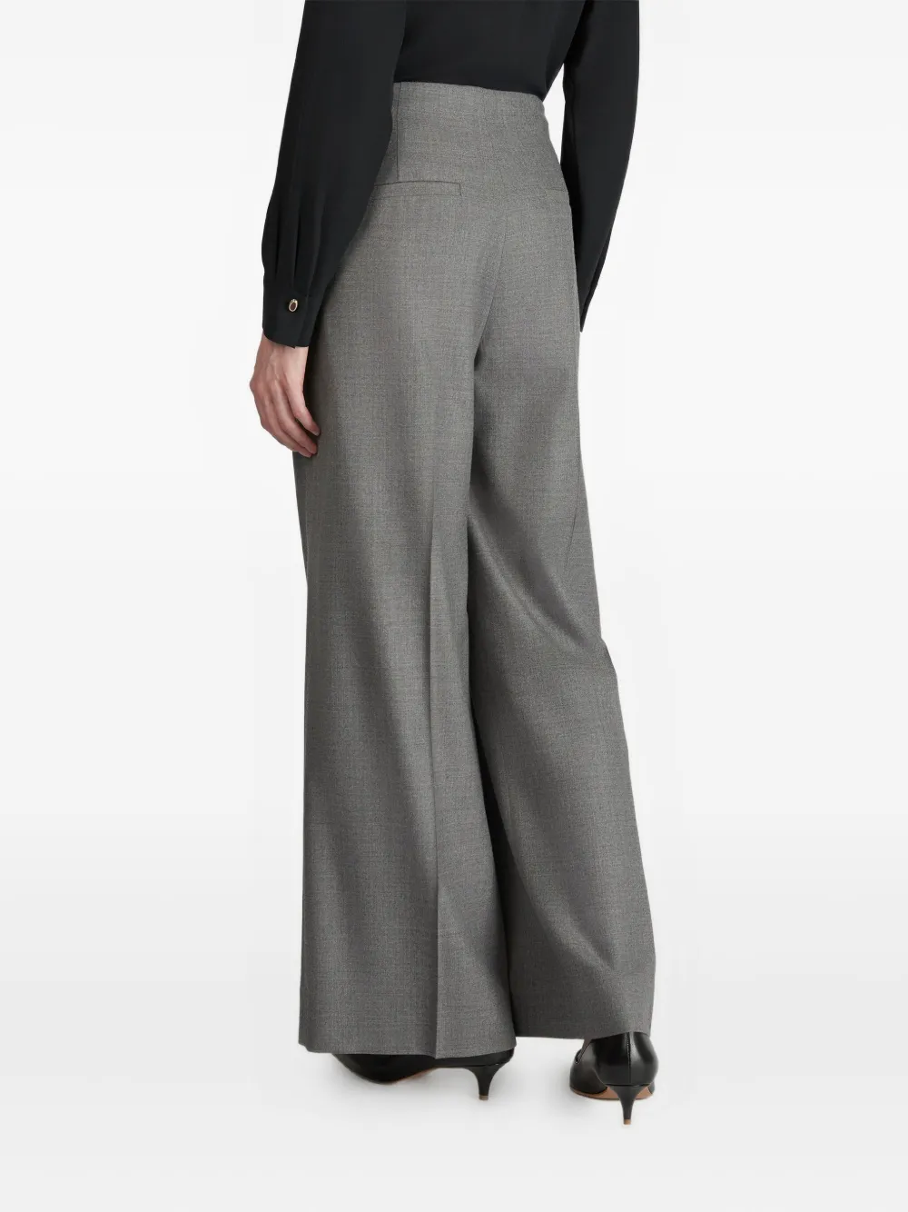 Slowear Buckle-strap Wide-leg Trousers In Gray