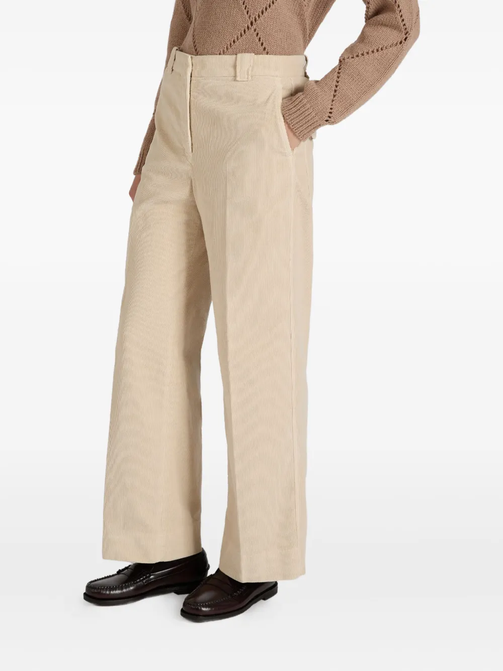 Slowear Pleat-detail Corduroy Trousers In Neutral