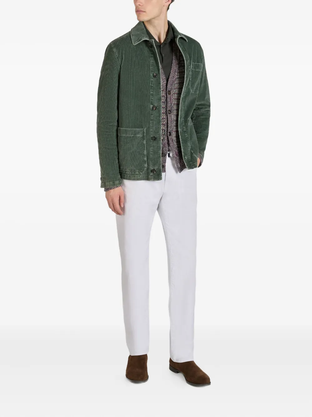 Slowear logo-patch straight-leg jeans - Wit