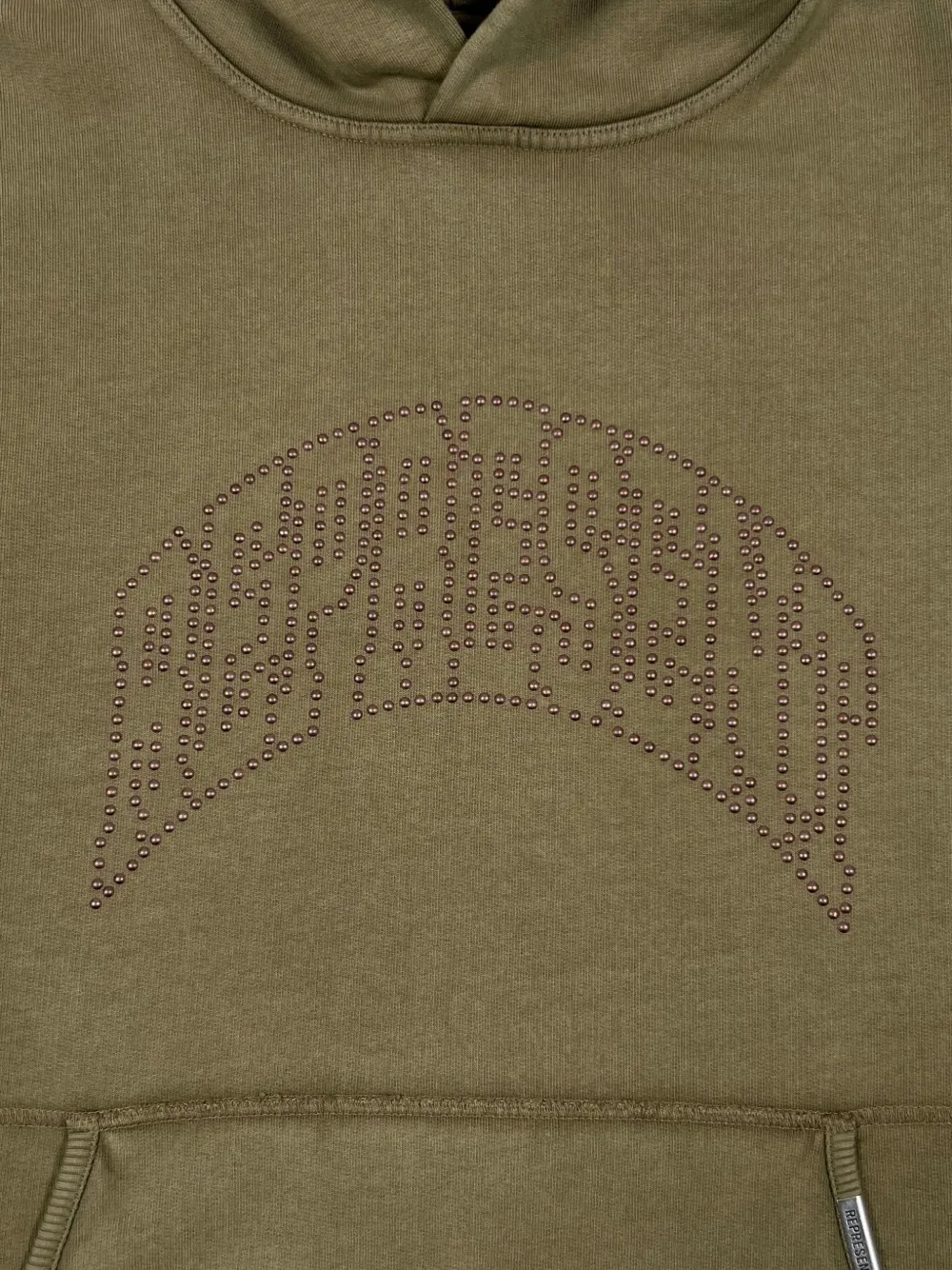 Represent Embroidered Long-sleeve Hoodie In Neutral