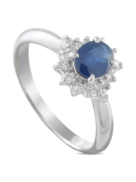 LB Exclusive platinum diamond and sapphire ring