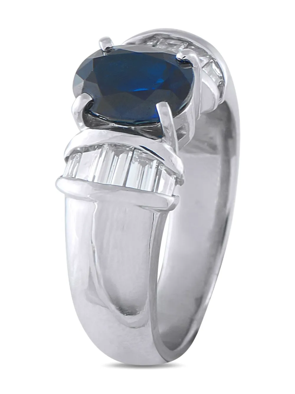 Platinum Diamond Sapphire Ring