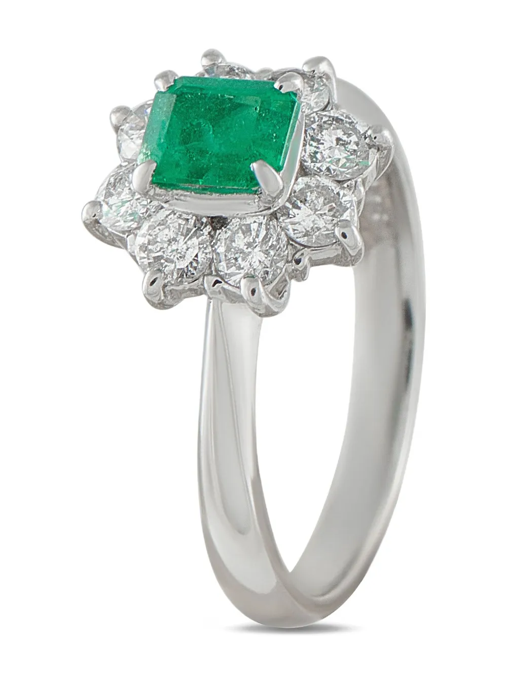 LB Exclusive platinum diamond and emerald ring - シルバートーン LB Exclusive platinum diamond and emerald ring - シルバートーン