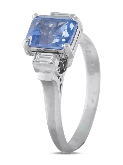 LB Exclusive platinum sapphire and diamonds ring