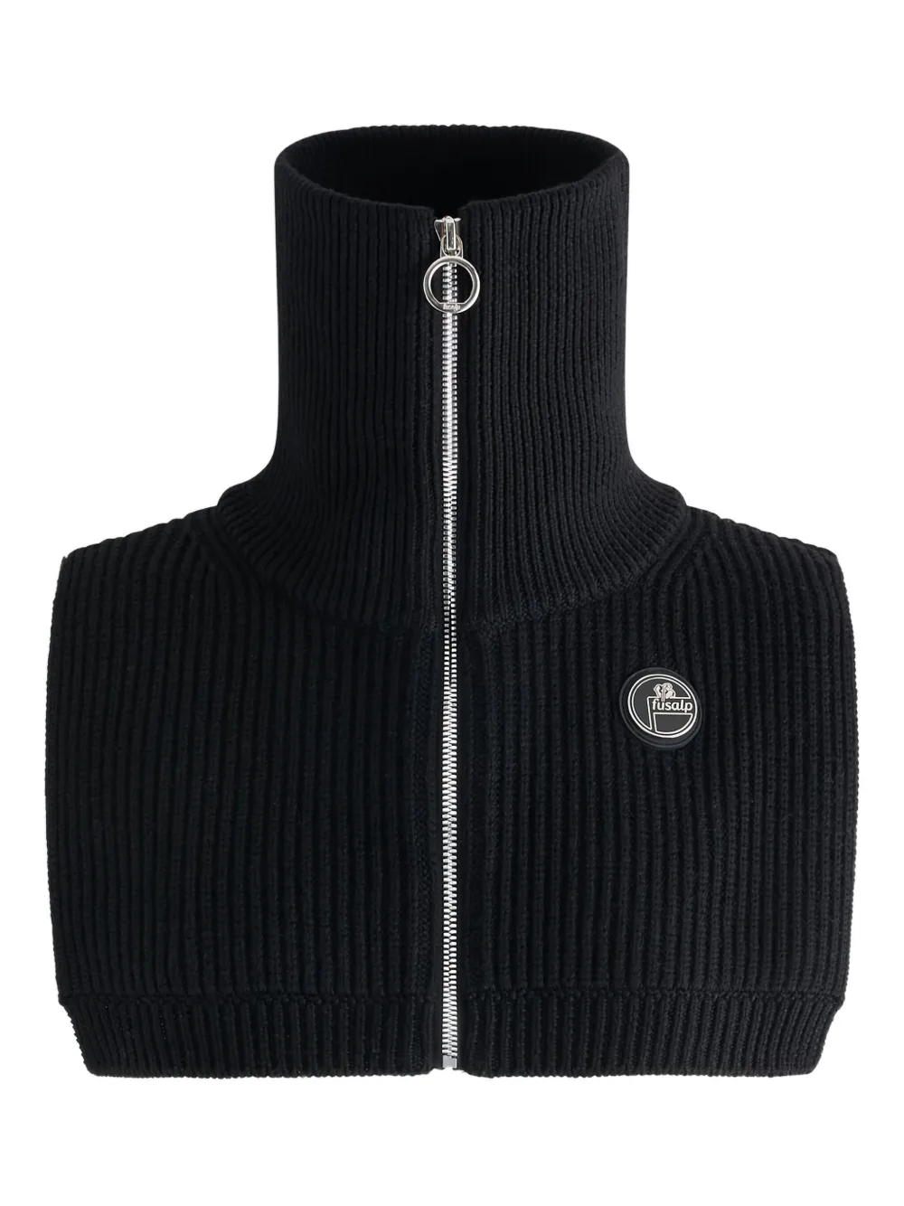 Fusalp Zip-up Ribbed Bib Scarf In Metallic