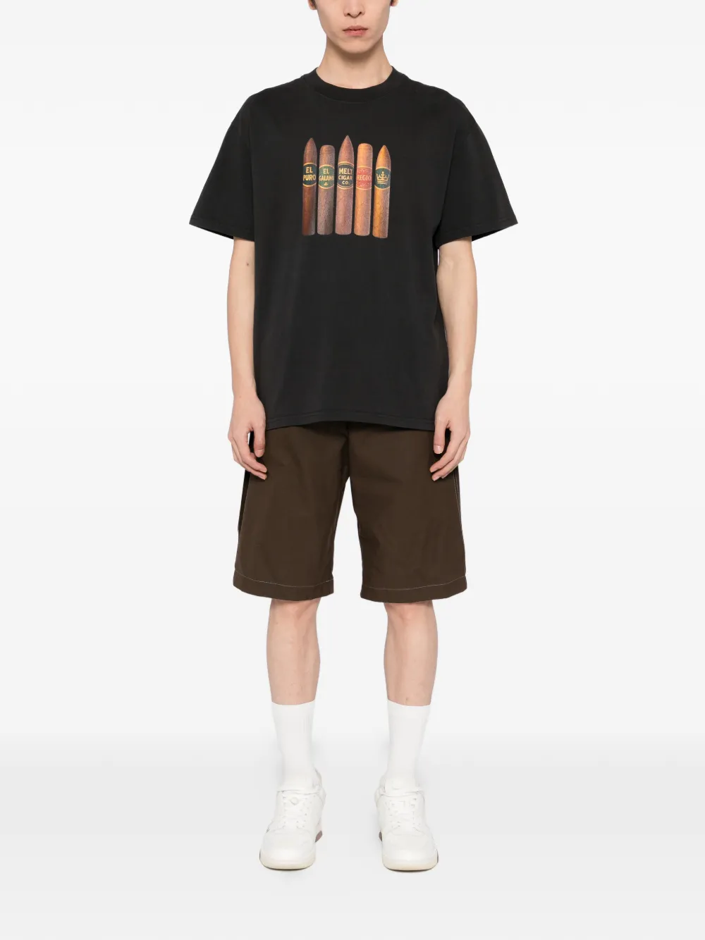 Melt printed T-shirt - Zwart