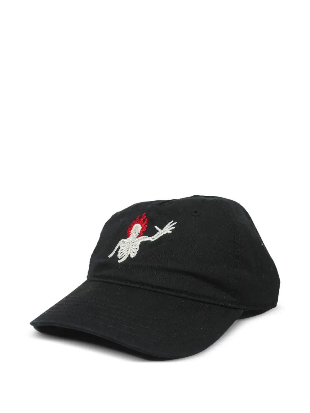  Melt Embroidered Skeleton Cap Hat - Black 