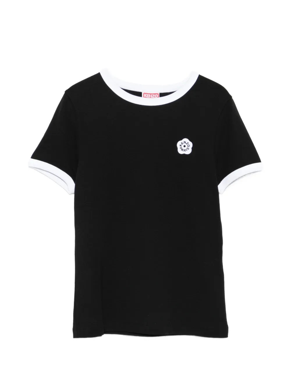 Kenzo T-shirt con ricamo a fiori - Nero