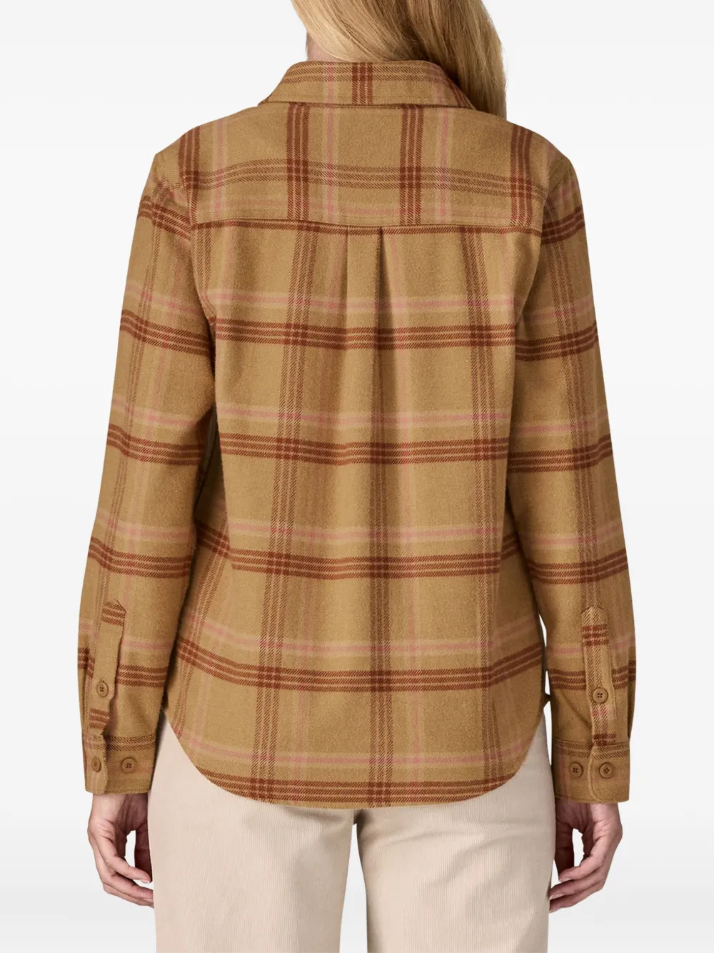 Patagonia Geruit blouse met knopen Bruin