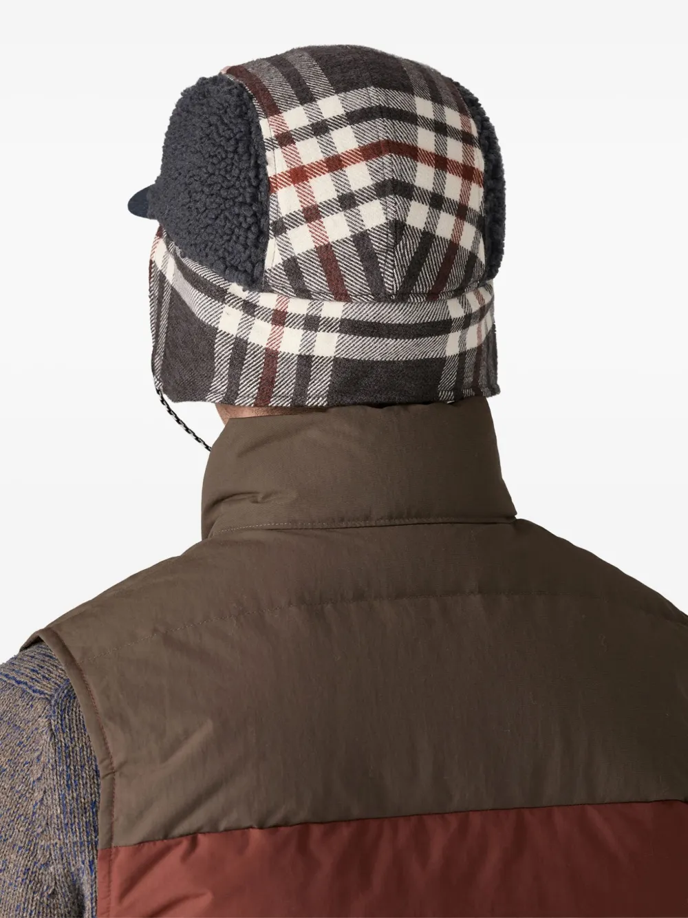 Patagonia Range Earflap checked cap hat - Grijs