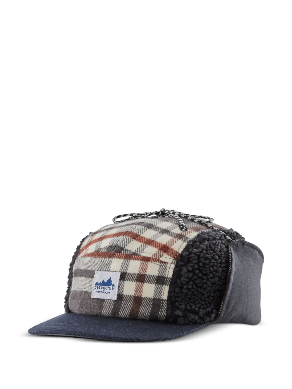 Patagonia Range Earflap checked cap hat - グレー Patagonia Range Earflap checked cap hat - グレー