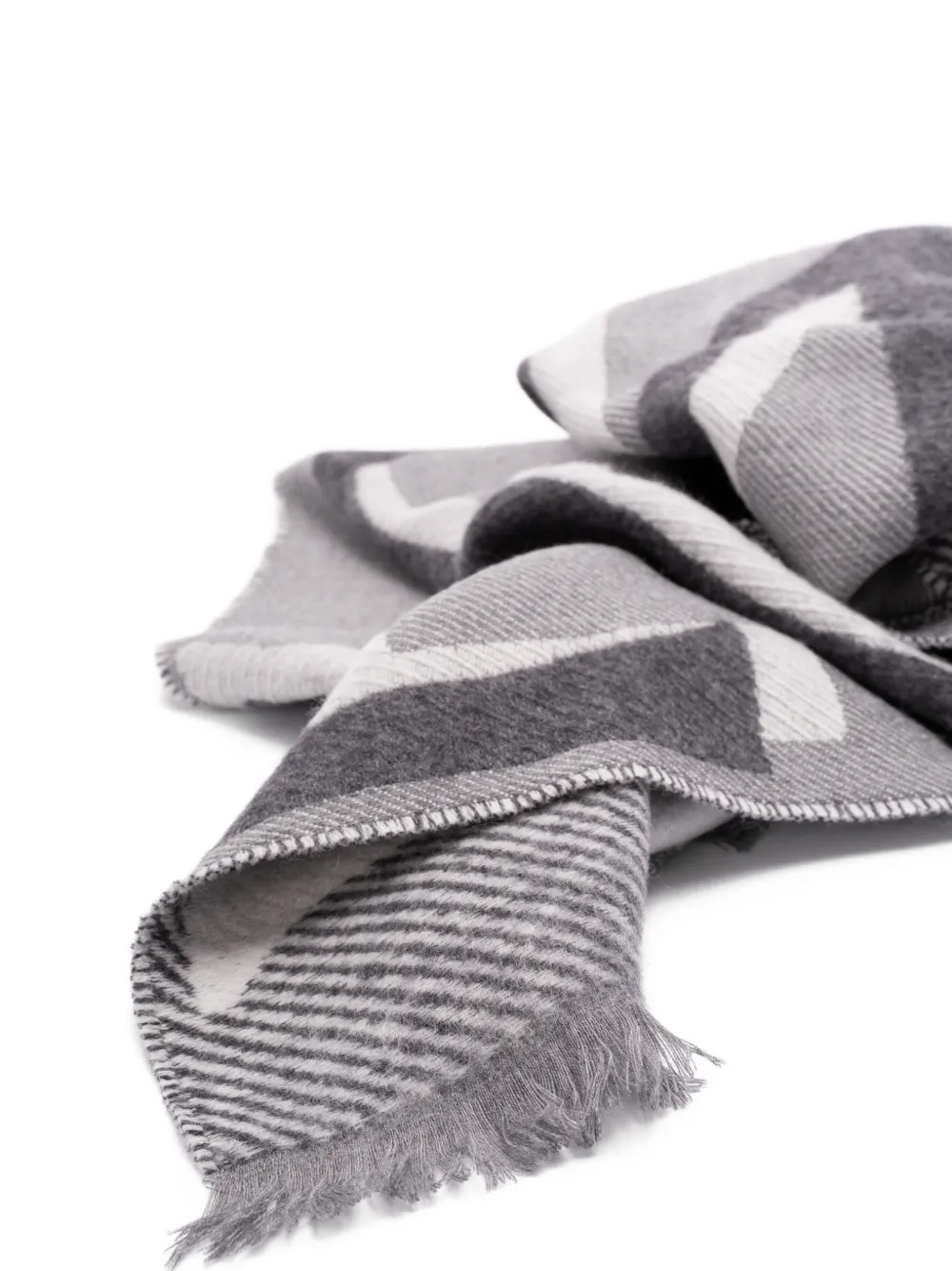 LOEWE logo fringed scarf - Grijs