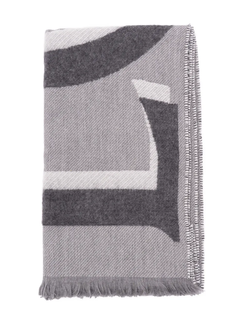 LOEWE logo fringed scarf - Grigio