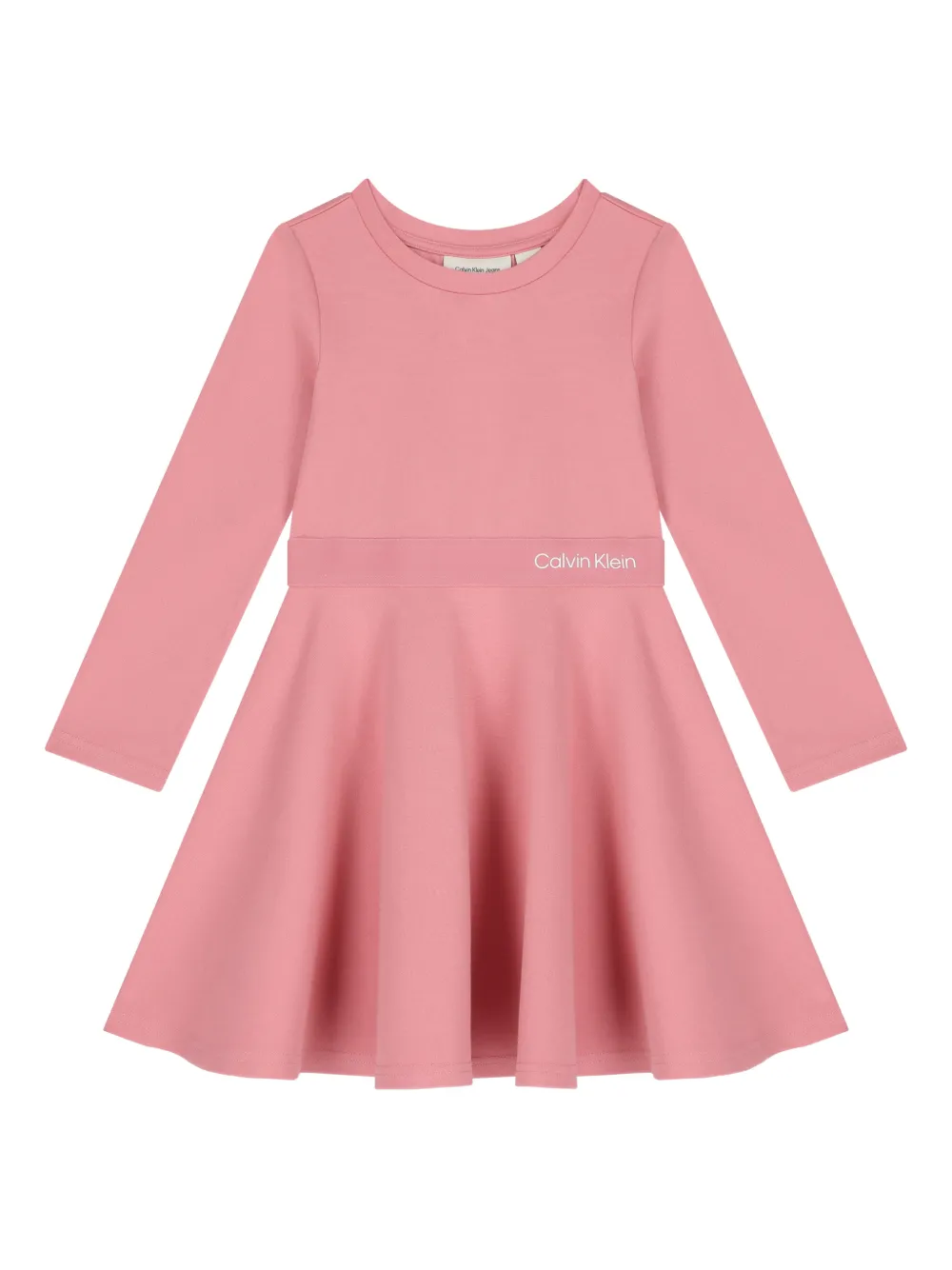 Calvin Klein Kids logo-detail logn-sleeves dress - Rosa