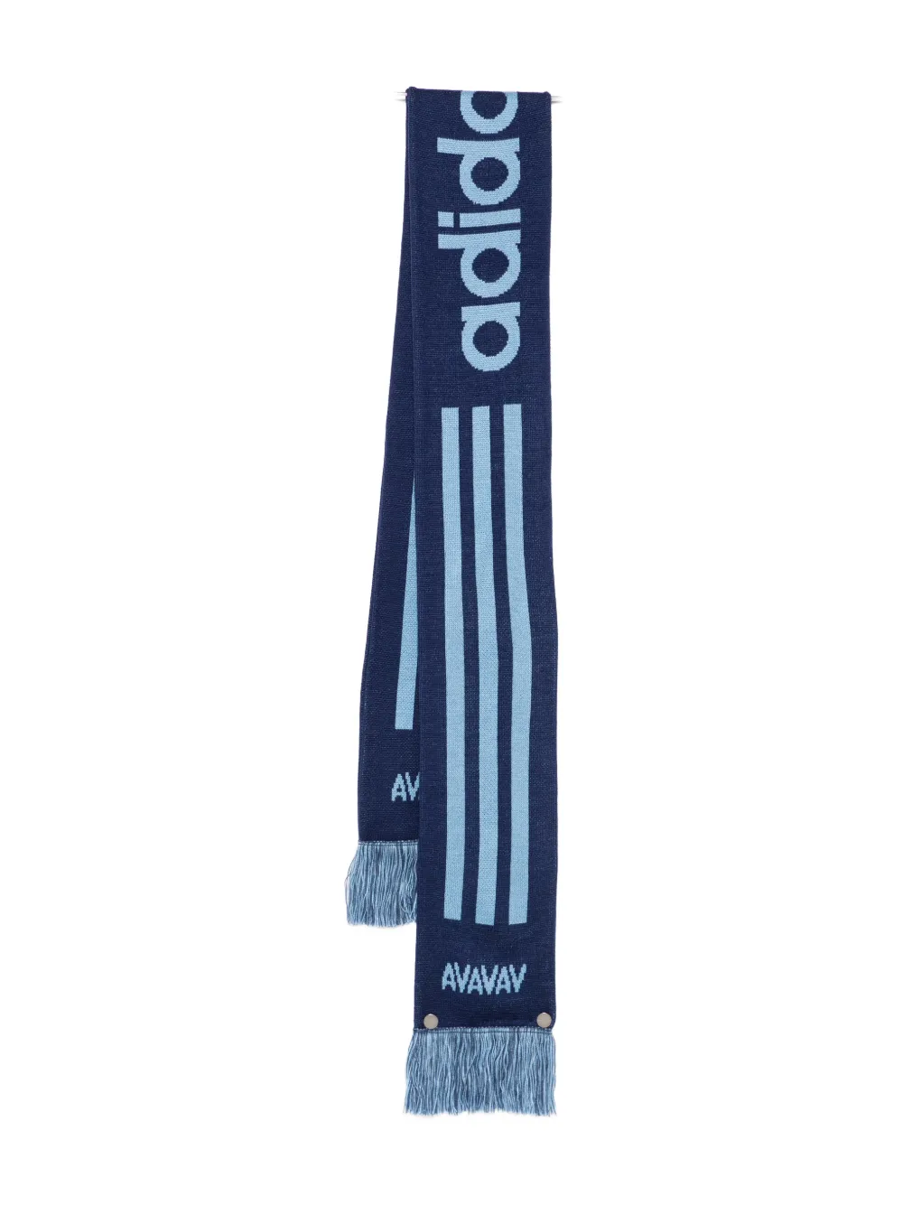 adidas x AVAVAV fringed knit fan scarf - Blu