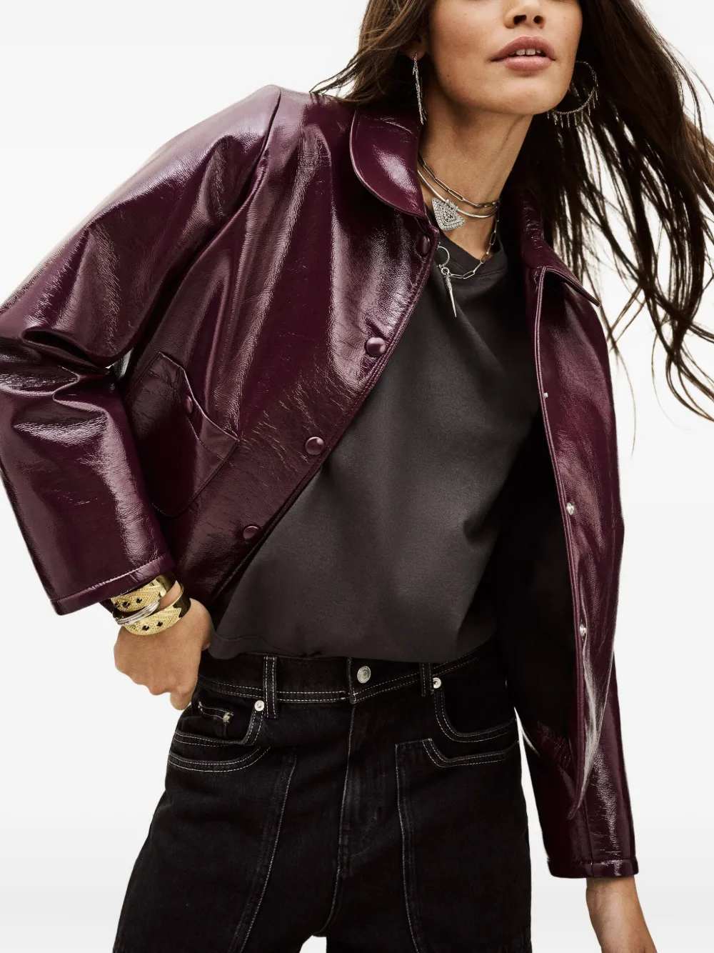 Ba&Sh Melos jack met zak met knopen Paars