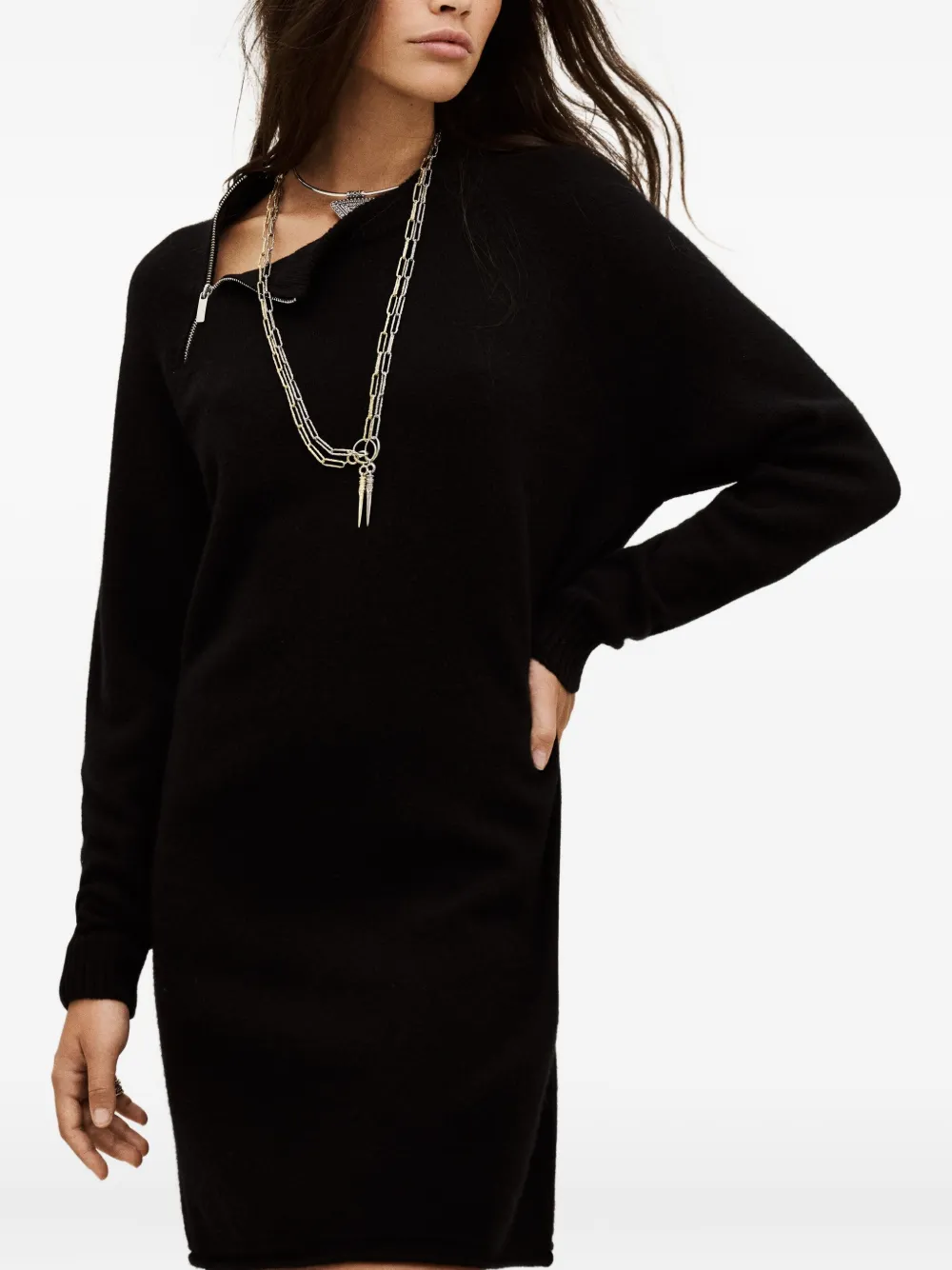 Ba&Sh Cheima jurk met ritsdetail Zwart