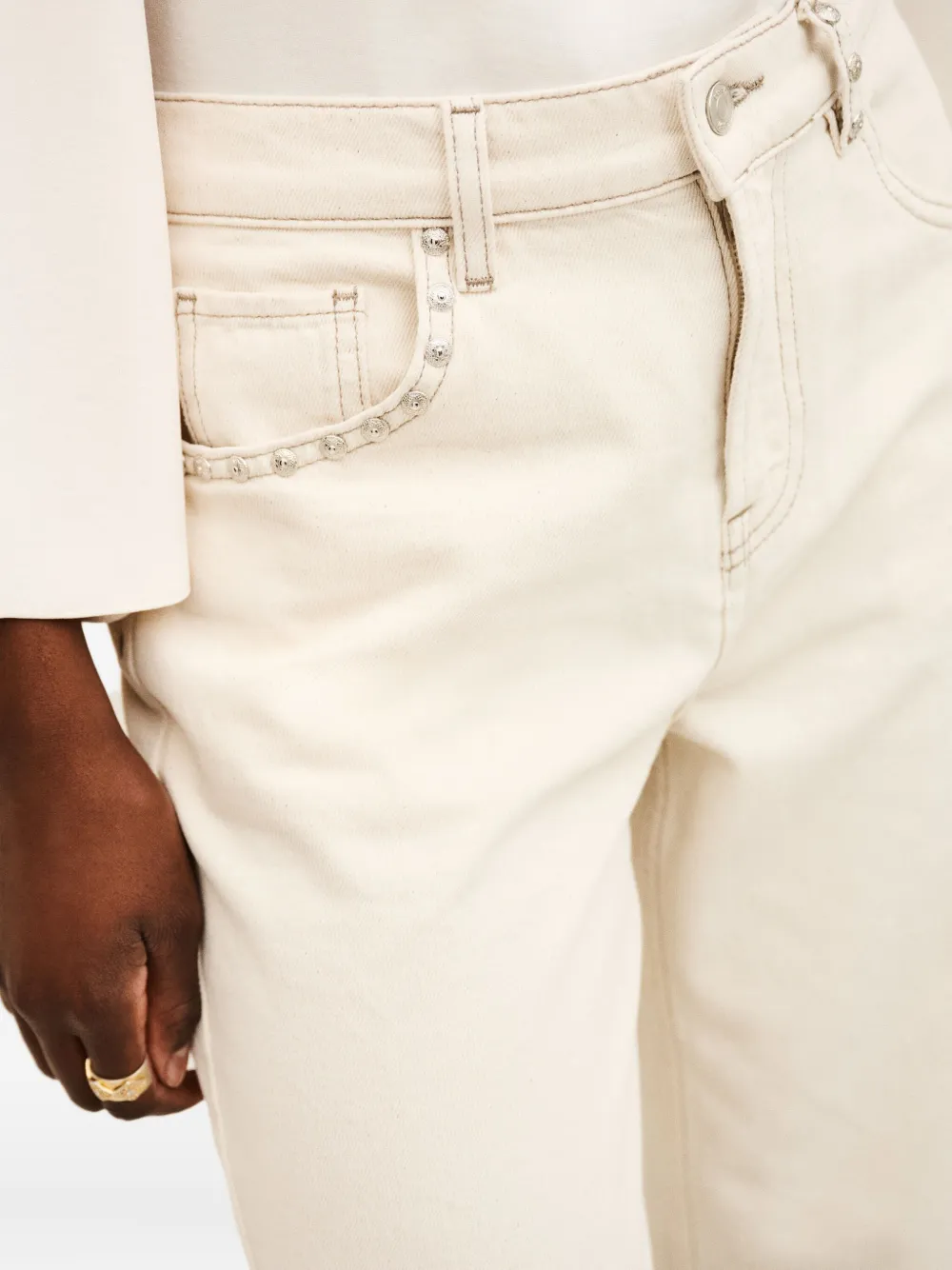 Ba&sh Stunner Studded Trousers In Neutral