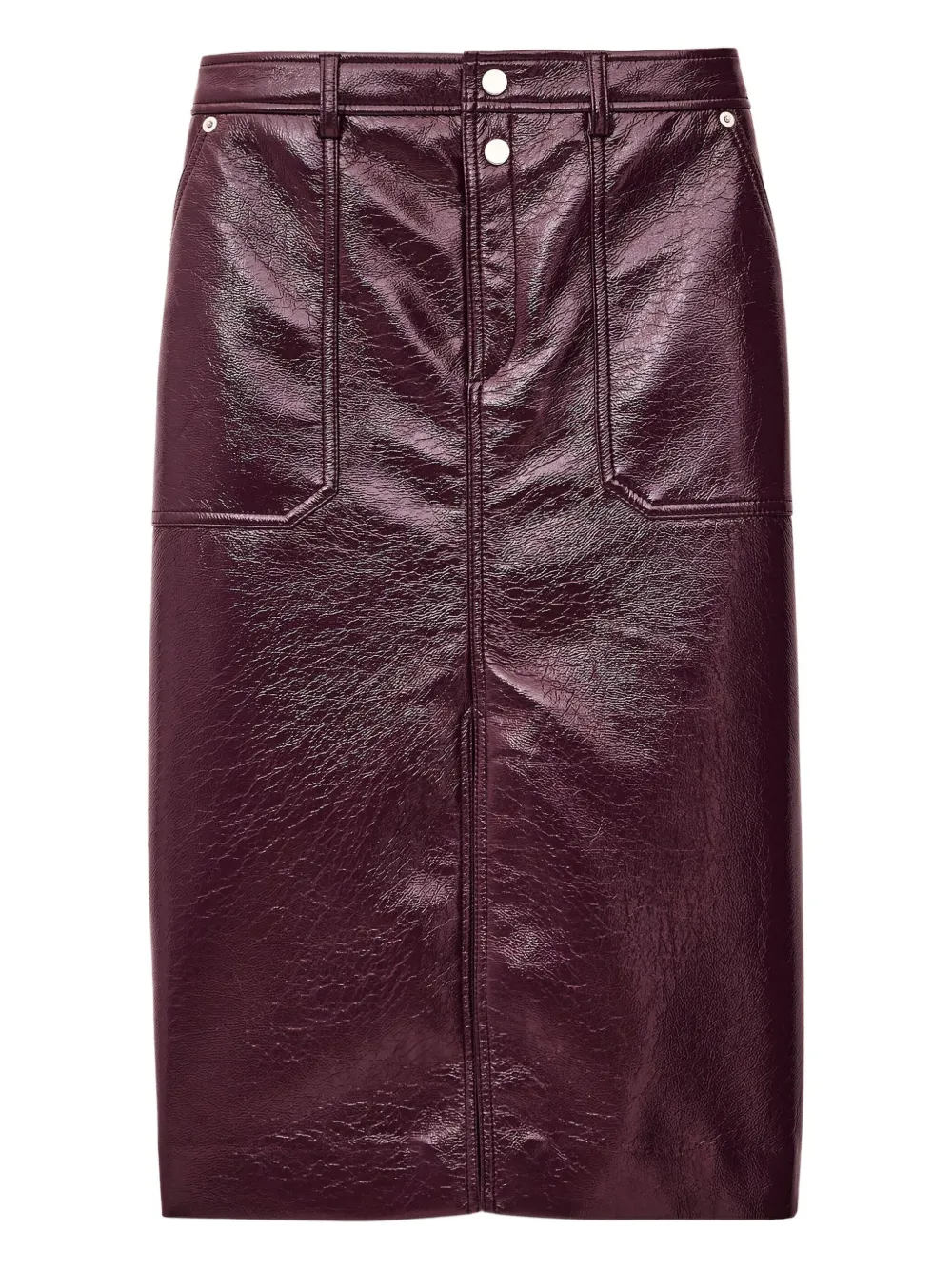 Ba&sh Marylou Front Slit Pocket Midi Skirt In Purple