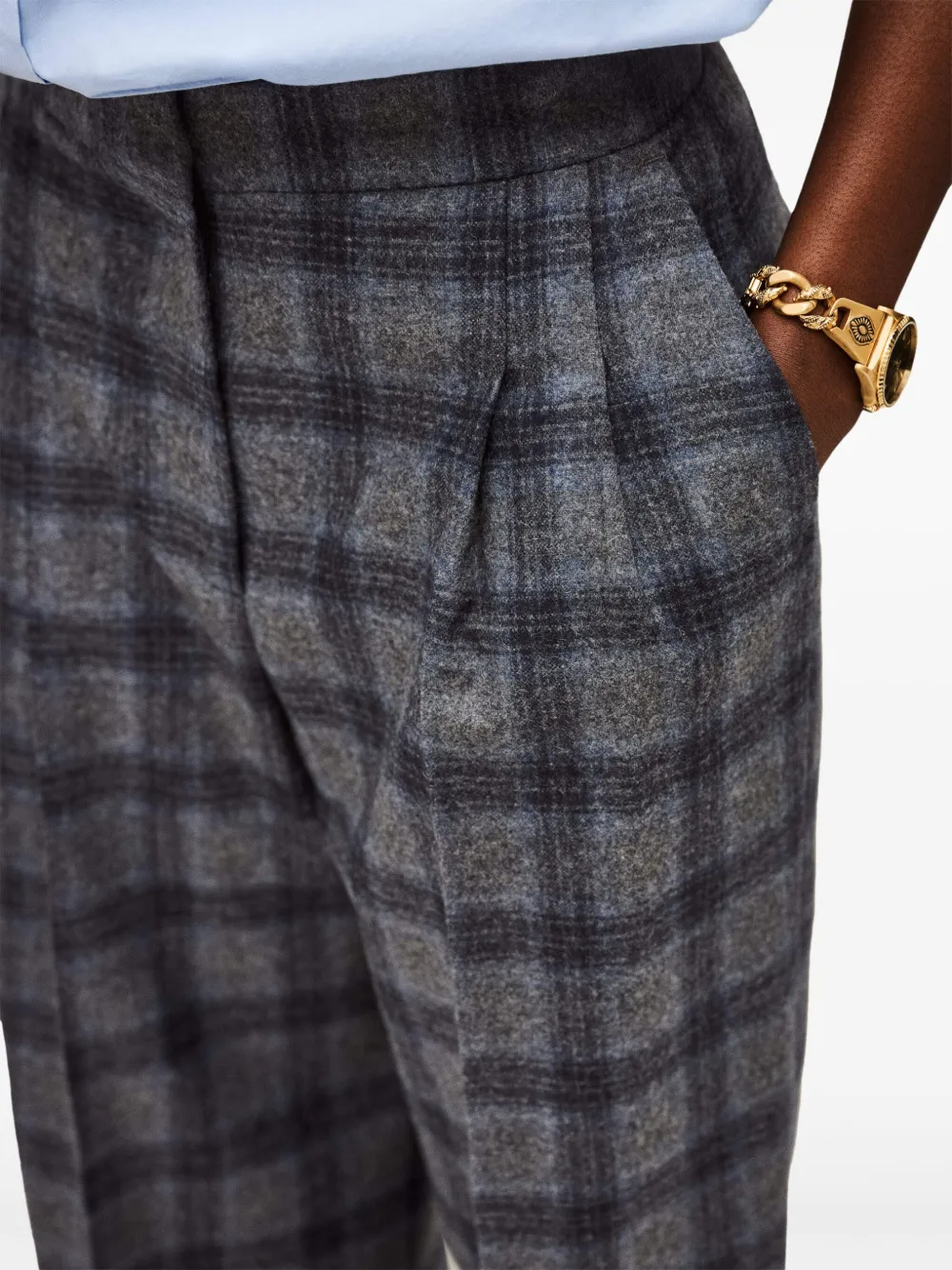 Ba&Sh Tad geruite plooibroek Grijs