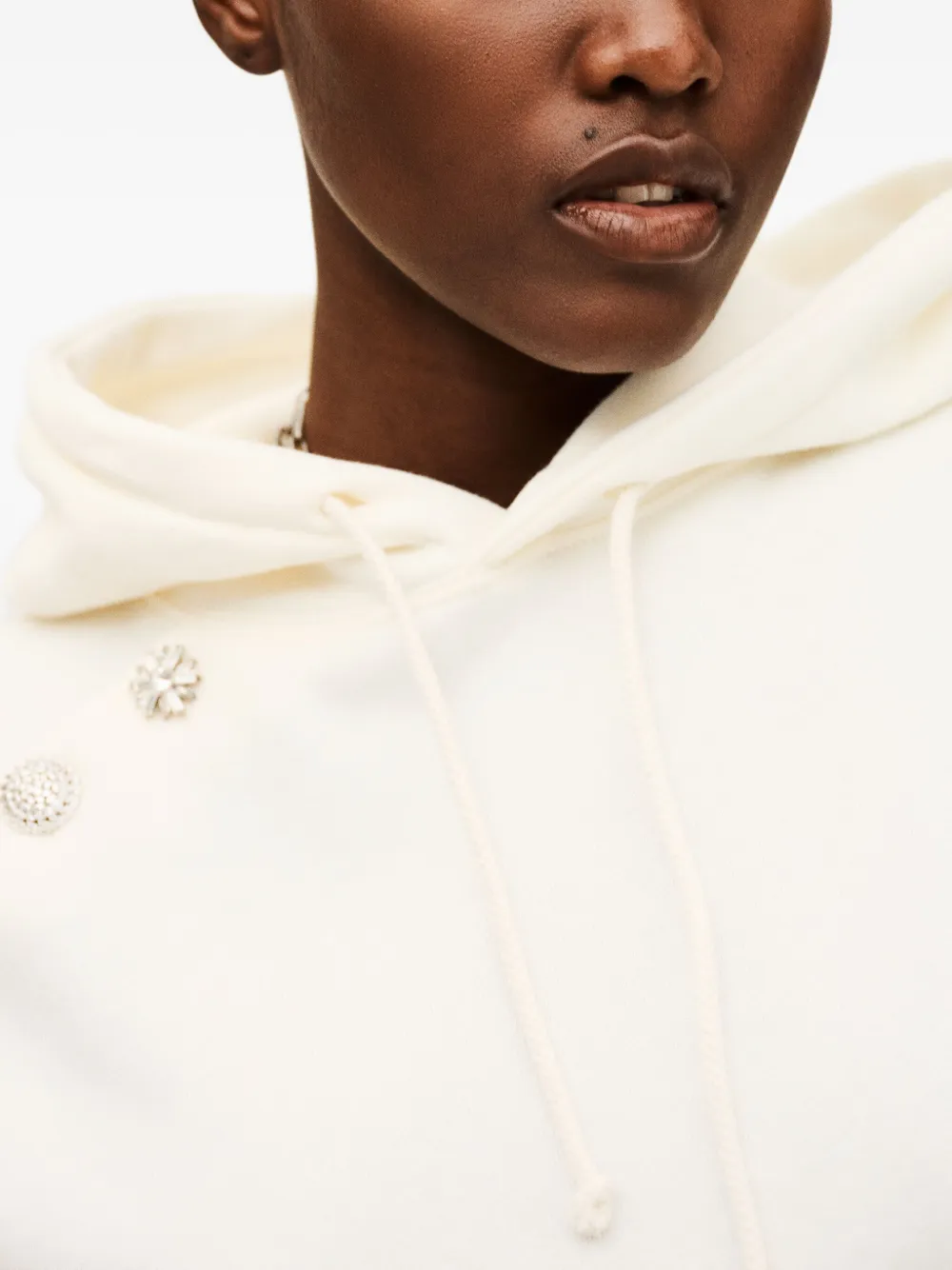 Ba&sh Didi Embellished Hooded Hoodie In Neutral