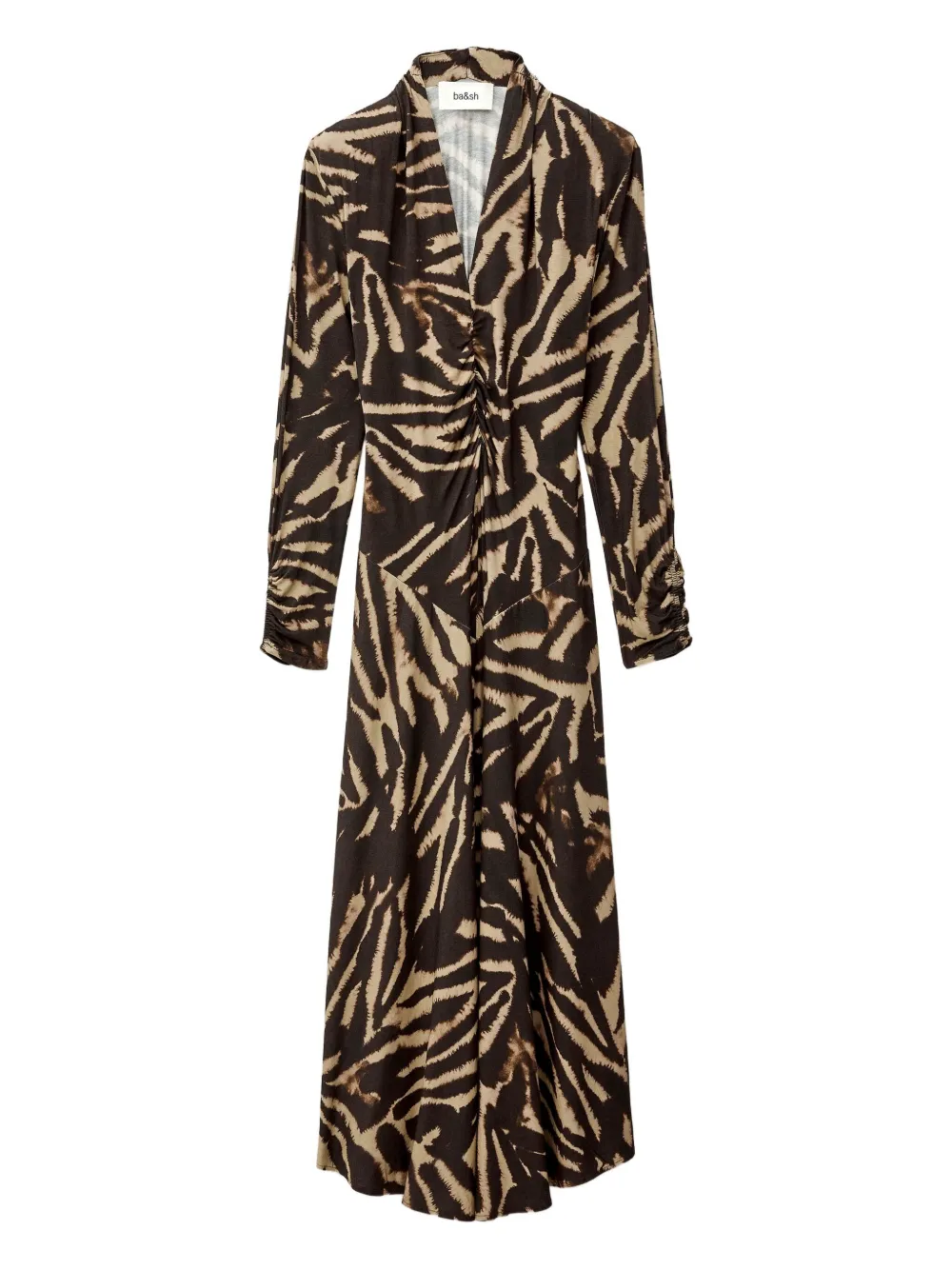Ba&Sh Zahirah long-sleeve midi dress | Brown | Image 1