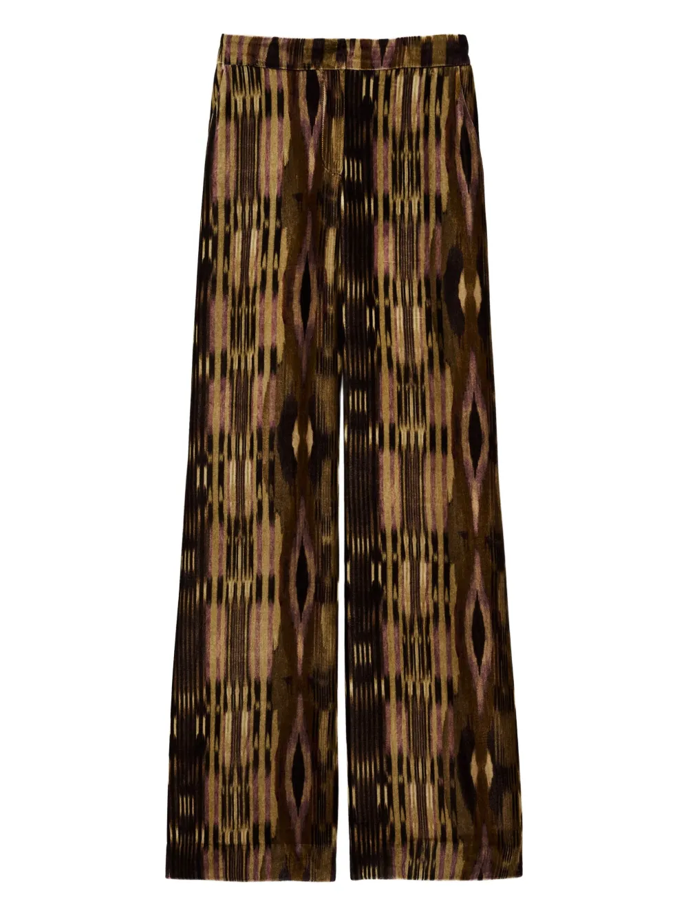 Ba&Sh Velvo printed velvet palazzo pants | ブラウン | Image 1