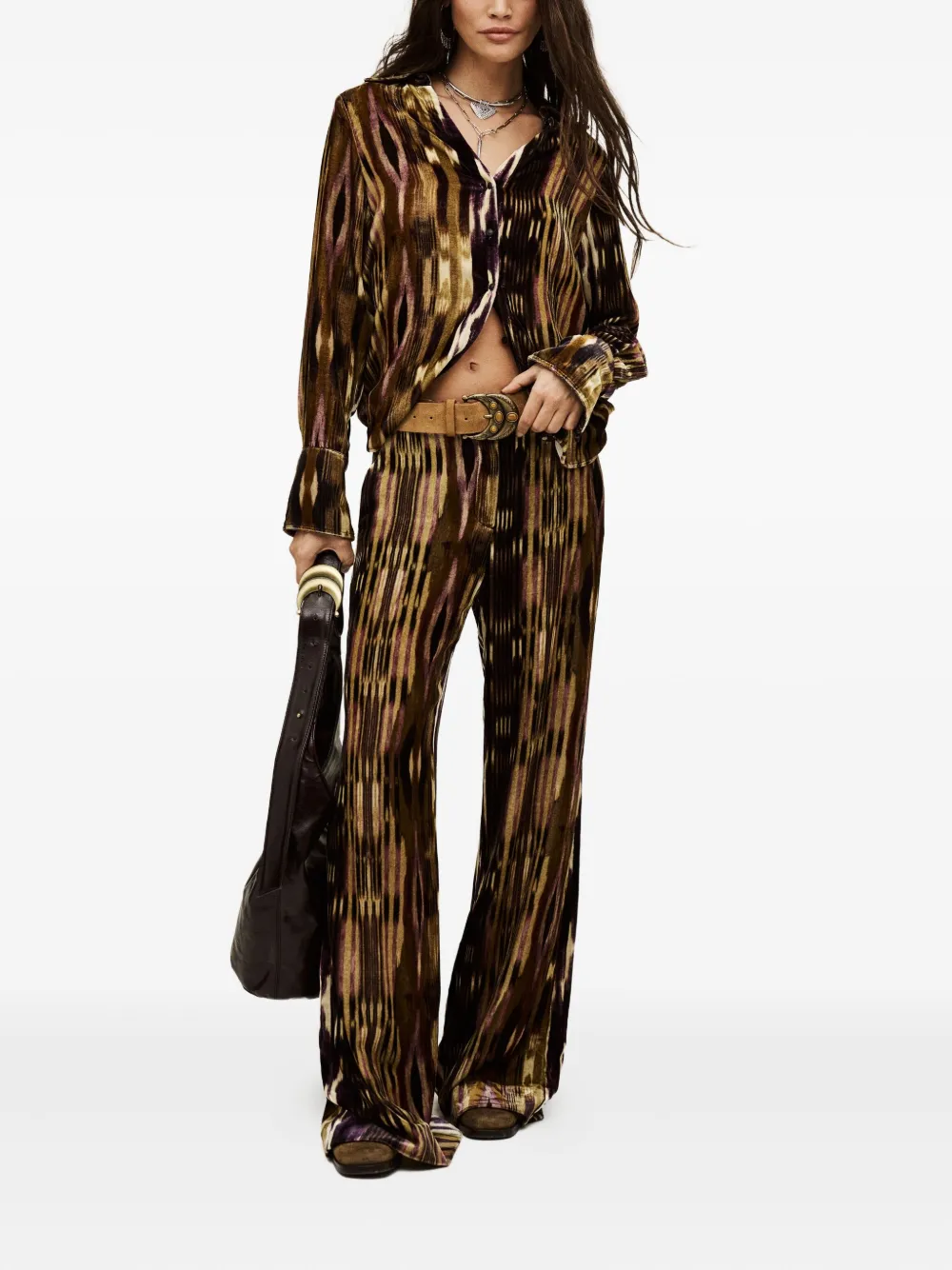 Ba&Sh Velvo printed velvet palazzo pants | ワイドパンツ | Image 2