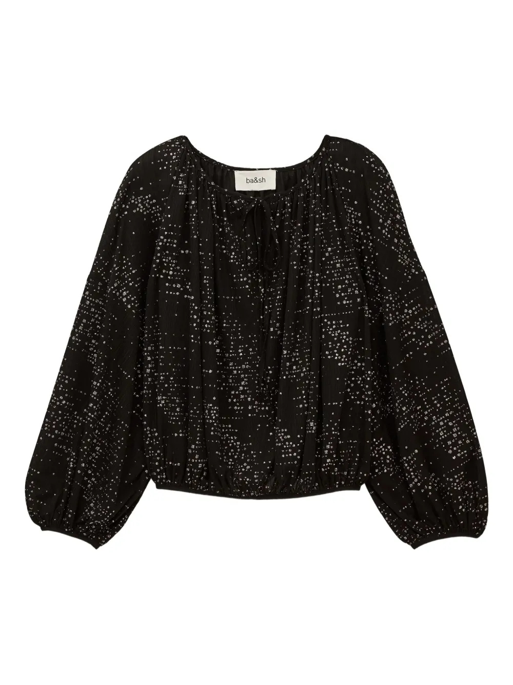 Ba&Sh Torny tie detail patterned top | ブラック | Image 1