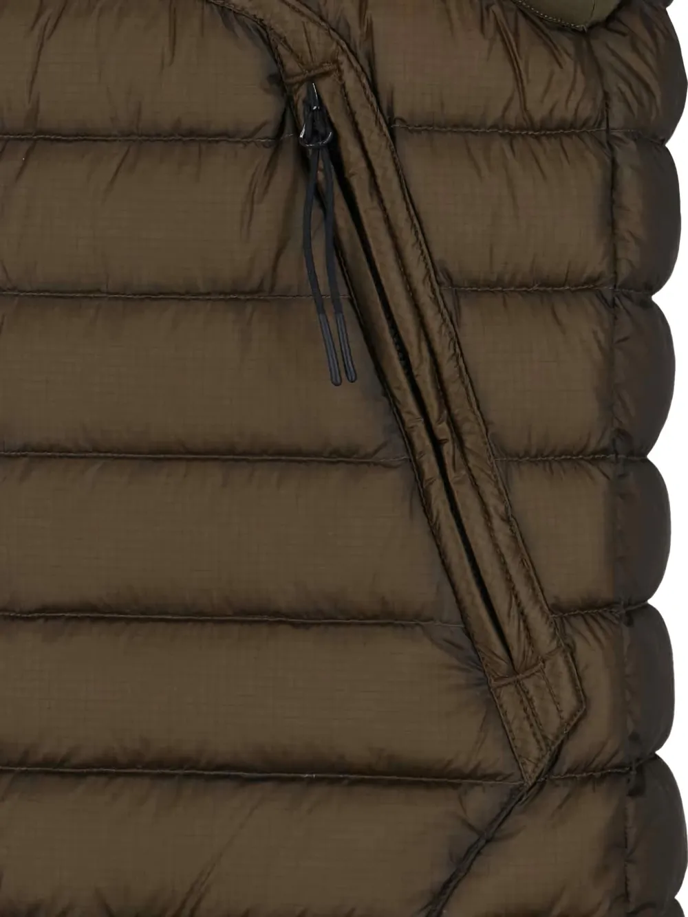 C.p. Company Goggle Hooded Down Gilet In Brown