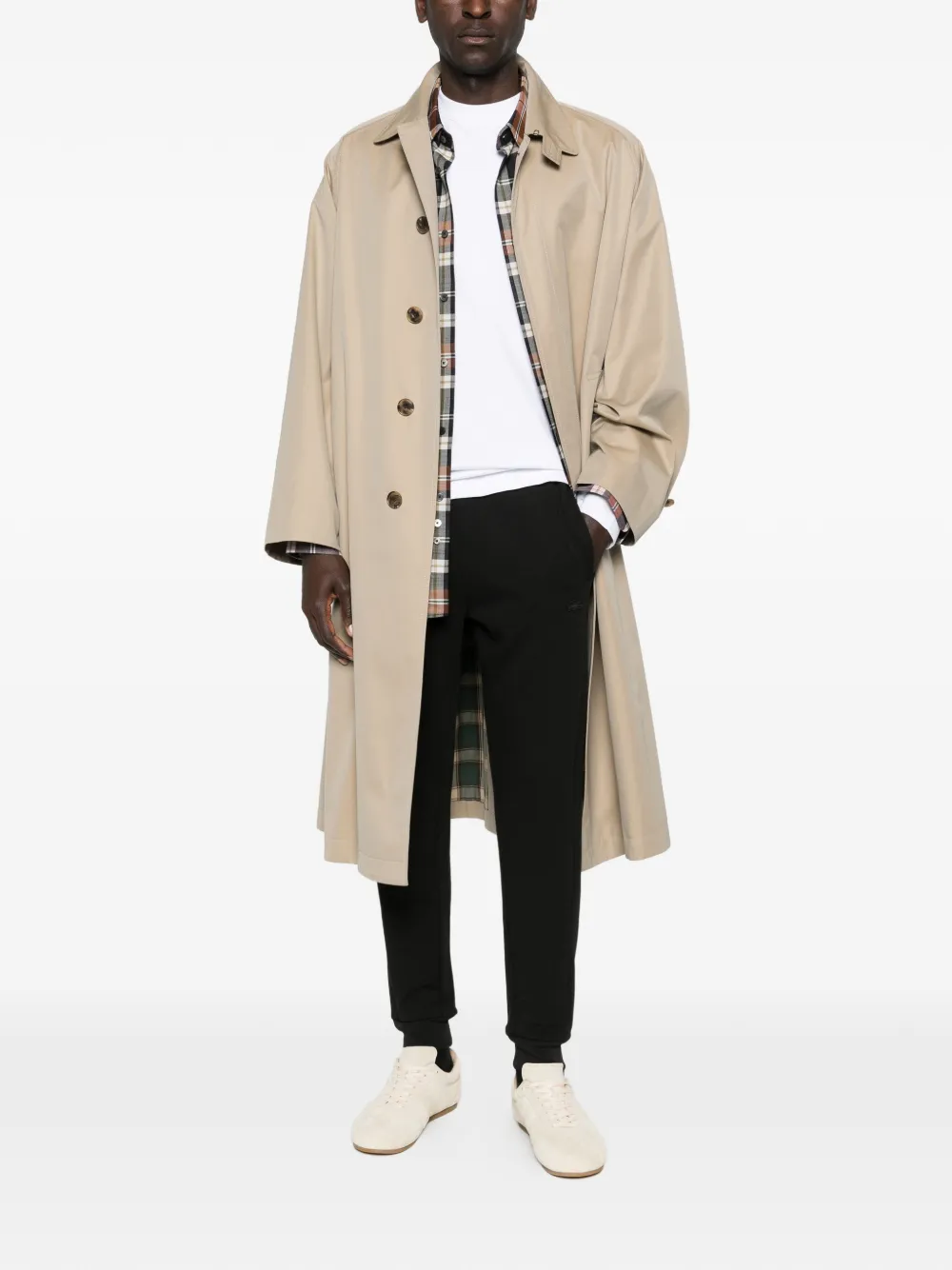 Lacoste fitted jersey track pants - Zwart