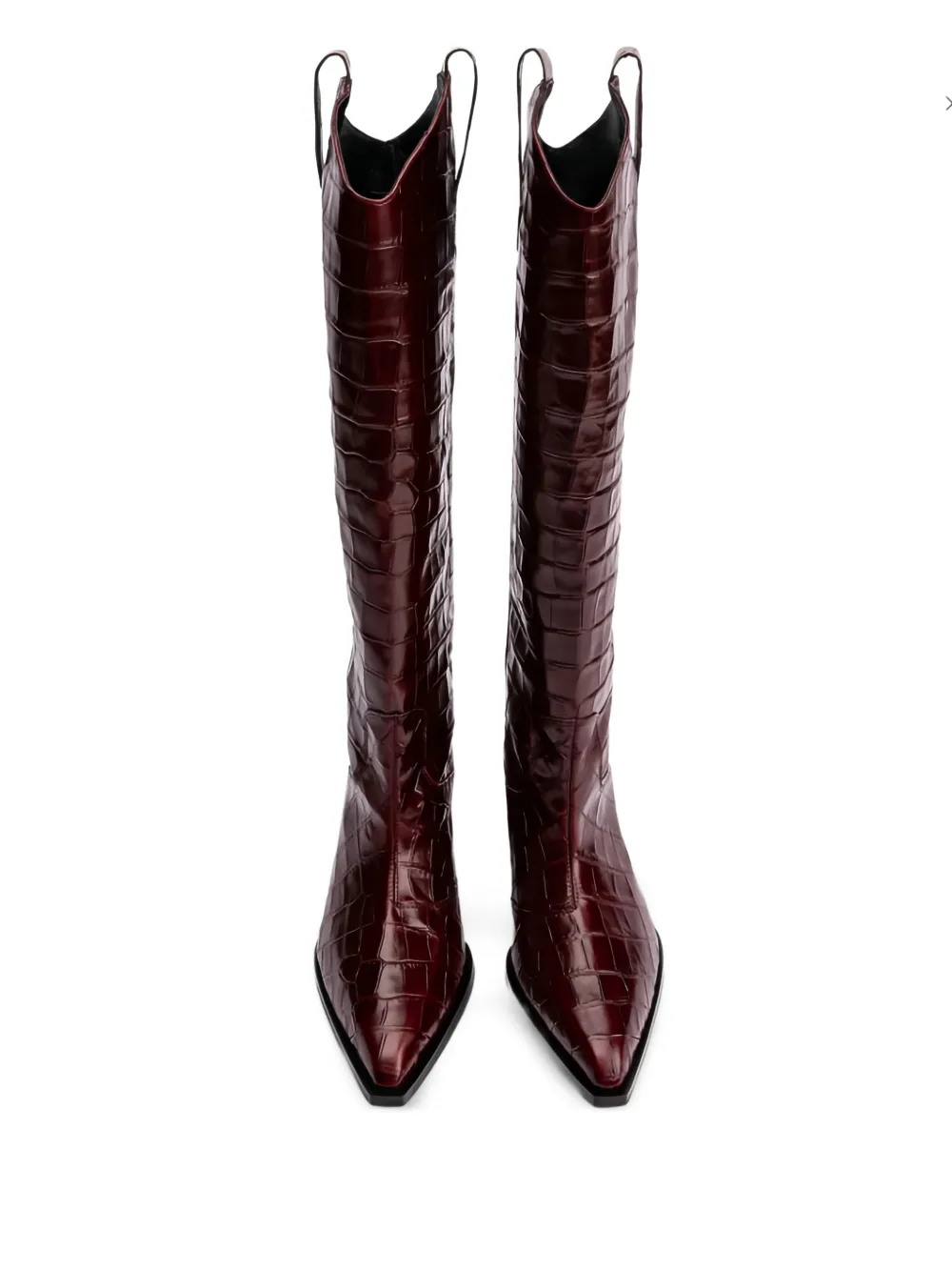 50mm Macy Crocodile-Embossed Boots