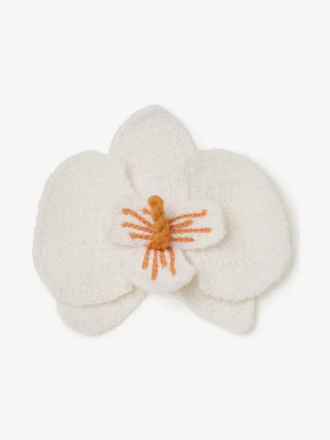 Alanui Orchid embroidered brooch