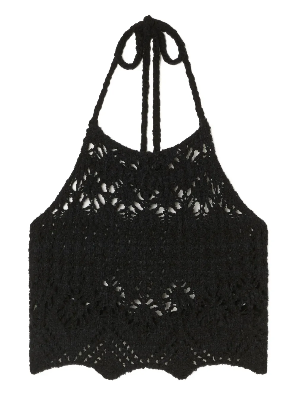 Alanui Top Lagoon Romance con scollo all'americana - Nero