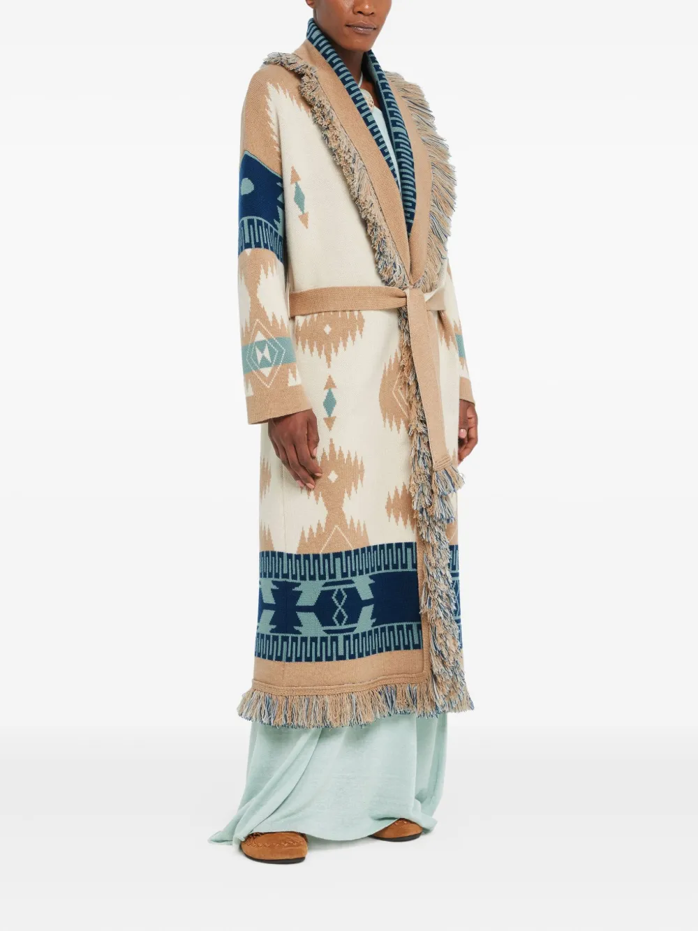Alanui Icon jacquard fringed cardi-coat | Oversized Coats | Image 2